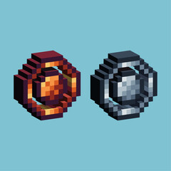 Poster - Isometric Pixel art 3d of circle icon for items asset. Circle icon on pixelated style.8bits perfect for game asset or design asset element for your game design asset.