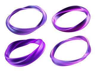 Poster - Abstract wavy liquid ring shape isolated. Translucent fluid circle shape