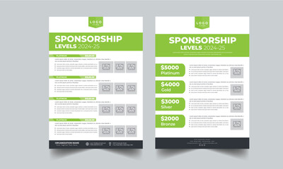 Sponsorship Levels design layout template with 2 Style design