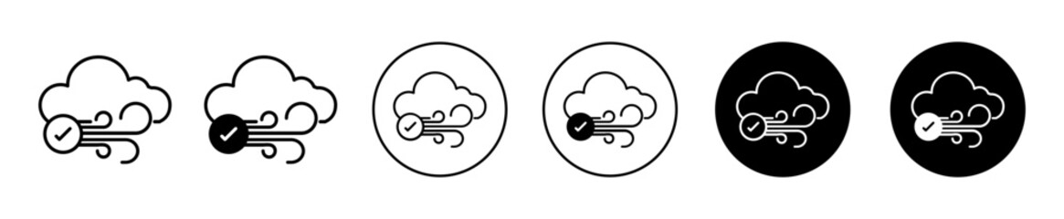 Poster - Clean Air vector icon set collection. Clean Air Outline flat Icon.