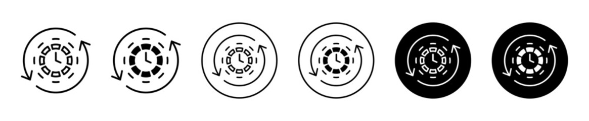 Poster - Time Travelling vector icon set collection. Time Travelling Outline flat Icon.