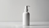 Fototapeta  - white background isolated empty cosmetic bottle mockup in white color

