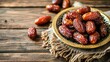 a Middle Eastern man hand-taking dates, hands-taking dates during fasting break, dates closeup, dates eating, ramadan kareem dates, dates eating at home, dates on a bowl closeup