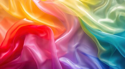 Leinwandbilder - Rainbow-like abstract flowing shapes in a background design.