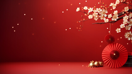 Wall Mural - Happy Chinese New Year, Chinese New Year concept with copy space