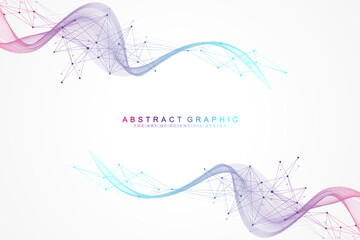 Poster - Global network connection banner design template. Header social network communication in the global business concept. Big data visualization. Internet technology