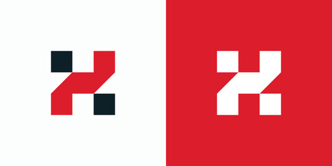 Sticker - Square letter H initial vector logo design.