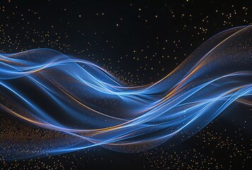Poster - A blue wave created with light and electricity