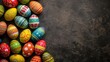 vibrant background with Easter eggs.