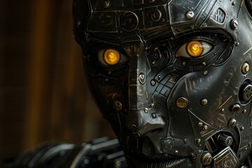 Poster - A cyber looking man with yellow eyes