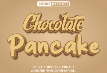 Poster - Editable 3d text style effect - Chocolate Pankake text effect Template