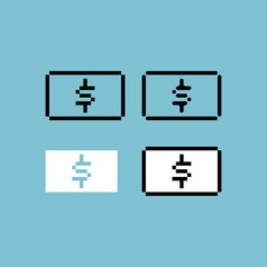 Poster - Pixel art outline sets icon of money paper variation color money paper icon on pixelated style. 8bits perfect for game asset or design asset element for your game design. Simple pixel art icon asset.

