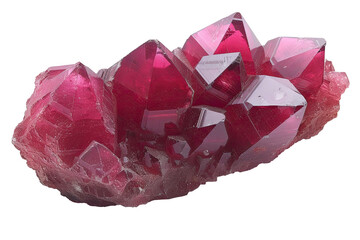 Wall Mural - Red, pink polycrystal, crystal, isolated photo of a magic stone. Geological exhibit of the museum