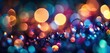 Blurry confetti, water bubbles, bokeh lights, multicolored blurry light, depth of field, abstract  background, multicolor, rainbow, haze, city lights, Generative AI 