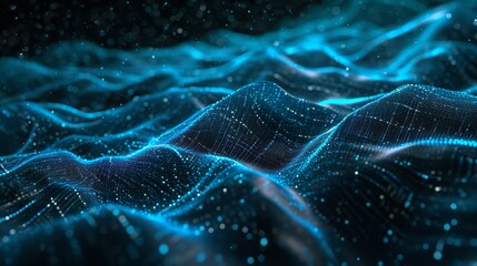 Aufkleber - An abstract image of a space blue background, in the style of pointillist dots and dashes
