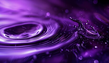 Poster - An abstract purple light with swirling black lines, in the style of water drops
