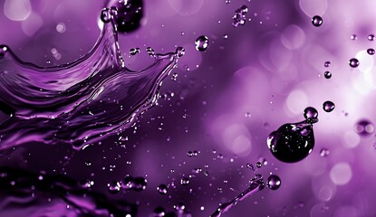 Poster - An abstract purple light with swirling black lines, in the style of water drops