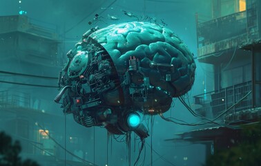 Poster - An image of a human brain showing the robot