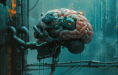 Poster - An image of a human brain showing the robot