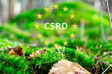 Corporate Sustainability Reporting Directive Concept. CSRD Reporting, sustainability reporting. CO2 emissions reduction. Financial Reporting. Auditing.