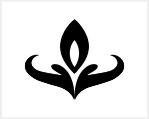 Vintage element isolated. Damask lotus. Engraving stencil Fleur de lis Vector stock illustration. EPS 10