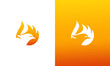 fire eagle head icon logo design vector