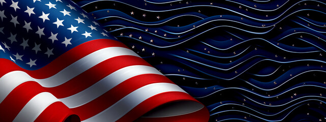 Poster - June 4th USA Independence Day - background for design.