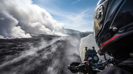 Wall Mural - Motoride to summit of Etna volcano.