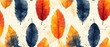 Colorful autumn leaves pattern in artistic watercolor style