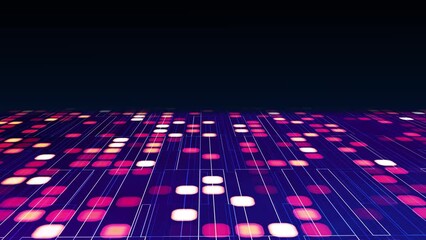 Poster - Abstract animated futuristic background. Animated digital background with moving colored squares. 4k.