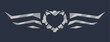 Heart Kitty Girl Weapon Shape Sci Fi Hud Futuristic Metal Military Frame Wings For Logo Vector Isolated