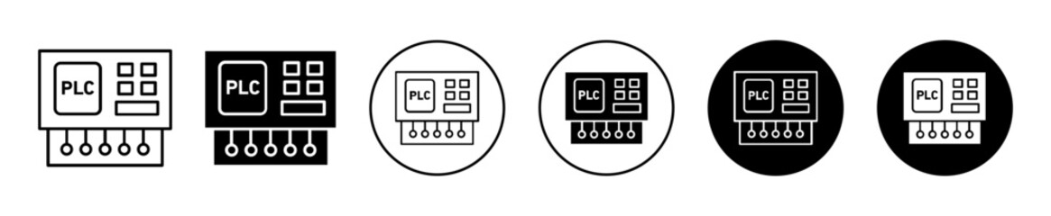 Fototapete - plc vector icon set collection. plc outline flat icon.