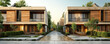 © LeManna - Beautiful panoramic background of the modern apartment houses. Concept of neighborhood and real estate.