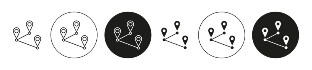 Poster - Location tracking Isolated on White Background set. Location tracking vector line art logo