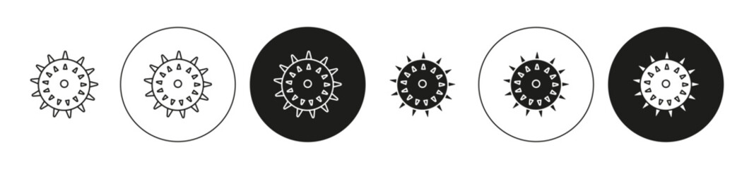 Poster - Massage ball Isolated on White Background set. Massage ball vector line art logo