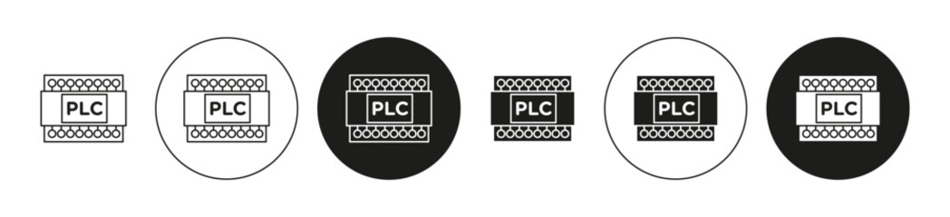 Poster - PLC Isolated on White Background set. PLC vector line art logo