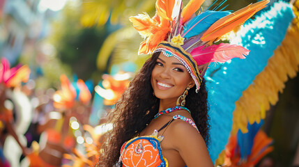 Wall Mural - Brazilian samba dancer, carnival in rio de janeiro.	
