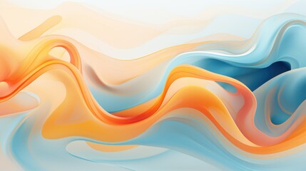 Aufkleber - Abstract Colorful Wavy Lines Background. Digital abstract background with a fluid design of intertwining wavy lines in warm and cool colors.