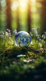 Fototapeta Las - Mother Earth Day. Protection of planet. Ecology