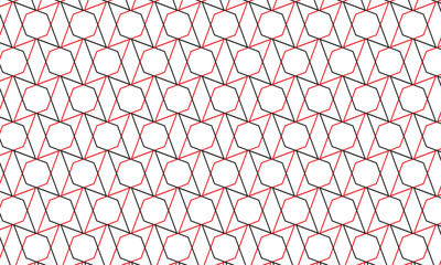 Poster - abstract repeatable seamless black red line pattern.