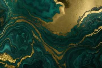 Wall Mural - Abstract Background. Turquoise, Green And Gold Marble.