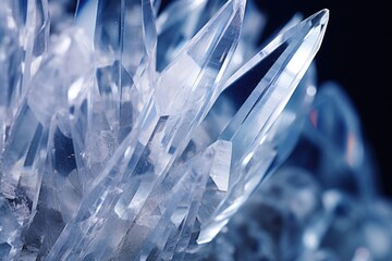 Poster - A close-up view of a bunch of crystals. Ideal for use in jewelry, home decor, or science-related projects