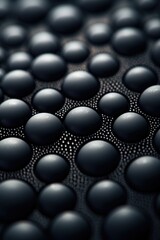 Aufkleber - A close-up view of a bunch of black balls. This versatile image can be used for various purposes