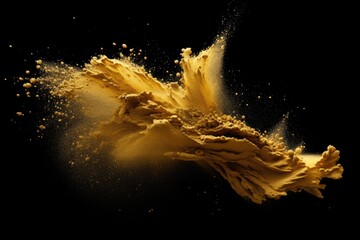 Poster - A close-up view of a dust cloud on a black background. Suitable for various design projects