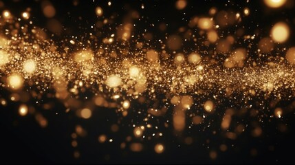 Poster - A black and gold background with an abundance of gold dust particles. Perfect for adding a touch of luxury and elegance to any design