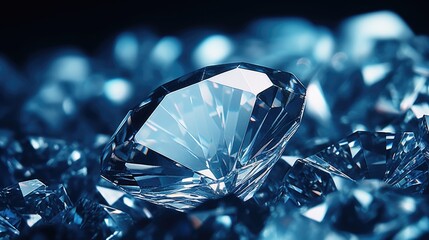 Poster - A close-up shot of a bunch of sparkling diamonds. Perfect for luxury and jewelry-related projects