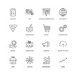 editable outline icons set. thin line icons from marketing collection. linear icons such as checklist, marketing presentation, buying, campaign, affiliate, trend