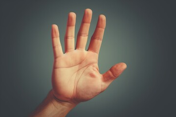 Poster - A person holding their hand up in the air. Suitable for various concepts and themes