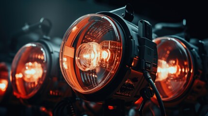 Poster - Group of lights sitting on a table. Versatile image for various uses