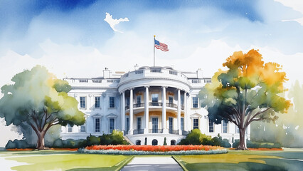 the white house in autumn